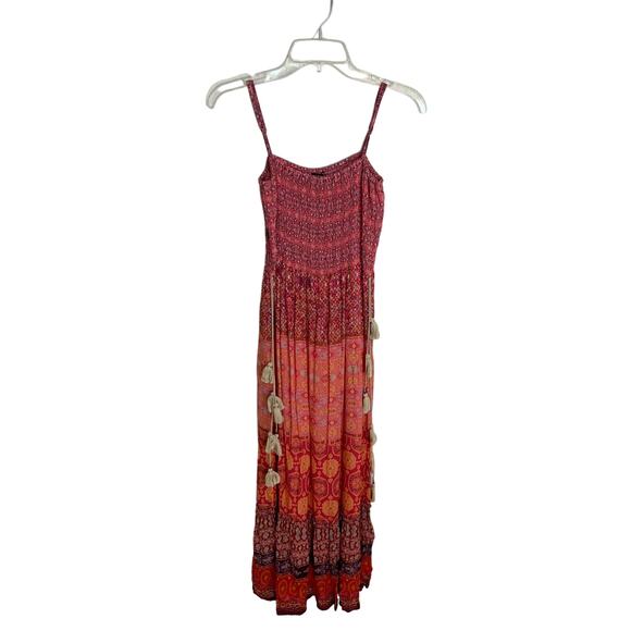 Love‎ Sam Maxi Dress Size M Boho Smock Top Multicolor Bali Summer Lined Flowy - Picture 1 of 6